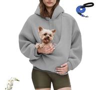 Kokopaws Pet Sling Hoodie, Koko Paws Pet Hoodie Carrier, 2026 New Fleece Kangaroo Hoodie for Carrying Small Pets (Gray,M)