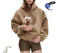 Kokopaws Pet Sling Hoodie, Koko Paws Pet Hoodie Carrier, 2026 New Fleece Kangaroo Hoodie for Carrying Small Pets (Khaki,XXL)