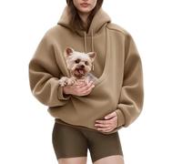 Kokopaws Pet Sling Hoodie, Koko Paws Pet Hoodie Carrier, Ultra-Soft Warm, Unisex Kangaroo Pocket for Autumn & Winter (Khaki,XX-Large)