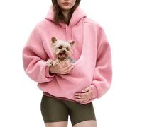 Kokopaws Pet Sling Hoodie, Koko Paws Pet Hoodie Carrier, Ultra-Soft Warm, Unisex Kangaroo Pocket for Autumn & Winter (Pink,Medium)