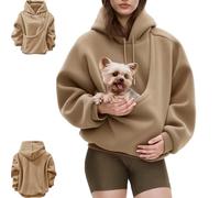 Kokopaws Pet Sling Hoodie, Kokopaws Pet Hoodie, Hoodie with Dog Pouch, Sweatshirt with Dog Pouch (Khaki,XXL)