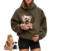 Kokopaws Pet Sling Hoodie - Soft Fabric For Comfort, Pet Care Hoodie Carrier with Pocket Front Carry Pouch for Small Pets (Bronze,Large)