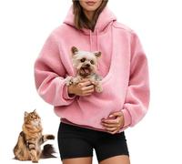 Kokopaws Pet Sling Hoodie - Soft Fabric For Comfort, Pet Care Hoodie Carrier with Pocket Front Carry Pouch for Small Pets (Pink,XX-Large)