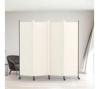 Kokorona Separador de habitación de 4 paneles, pantalla de privacidad enrollable de 6 pies de alto con ruedas bloqueables, separadores de pared plegables para separación de habitaciones, incluye tiras