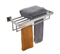 KOKOSIRI Toallero de 24 '' Estantes de Toallas de baño con Barras de Toalla Dobles SUS304 de Acero Inoxidable montado en la Pared, níquel Cepillado, B6003BR