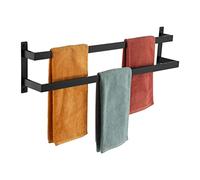 KOKOSIRI Toalleros Negros para Toallas de baño de 32 Pulgadas, para baño, 2 Niveles, estantes para Toallas de Pared de Acero Inoxidable, B5008BK-L32
