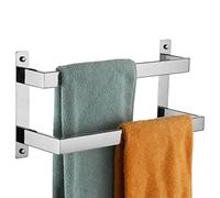 KOKOSIRI Toalleros para Toallas de Mano, 16 Pulgadas, Cromado, baño, 2 Niveles, Escalera, toalleros, estantes para Toallas montados en la Pared, Estante de Acero Inoxidable Pulido, B5008CH-L16