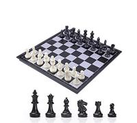 KOKOSUN Juego de ajedrez de viaje, tablero de ajedrez plegable magnético, piezas en blanco y negro, almacenamiento conveniente, juguetes educativos/regalo para niños y adultos (32 x 32 cm)