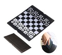 KOKOSUN Juego de cartera de ajedrez (7.9 pulgadas) - Mini juegos de mesa, tablero de ajedrez plegable de viaje magnético, juguetes educativos/regalo para niños y adultos