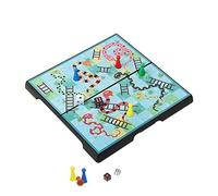 KOKOSUN Snakes and Ladders - Juego de mesa de viaje, tablero plegable magnético, juguetes tradicionales familiares divertidos para niños y adultos