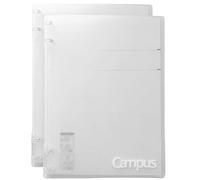 Kokuyo AML-NP704TX2 Campus - Carpeta tipo cuaderno B5 2x2, transparente, juego de 2
