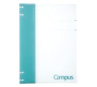 Kokuyo Campus - Cuaderno recargable, cuaderno A4 de 2 x 2 pulgadas con página de título personalizable, capacidad de 40 hojas, adecuado para papel de hojas sueltas de 30 agujeros, color azul claro