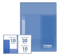 Kokuyo Campus FU-CE755B - Archivo de impresión, carpeta con clip, tamaño A4, azul, importación de Japón