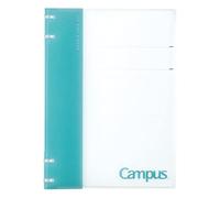 Kokuyo Campus (RU-NP704LB) - Cuaderno recargable B5 con encuadernación de anillas dobles 2 x 2, portada personalizable y capacidad para 40 hojas, para papel suelto de 26 agujeros, azul claro