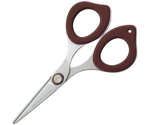 Kokuyo Clippy Non-Stick Scissors with Clip - Brown