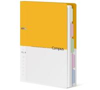 KOKUYO Cuaderno en espiral de 5 materias, cuaderno de campus, 110 hojas, A4, recargable, con pestañas divisorias, cuaderno con rayas universitarias para tomar notas, amarillo, importación de Japón