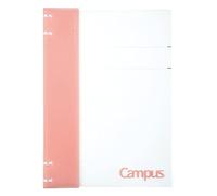 Kokuyo Campus - Cuaderno recargable, cuaderno A4 de 2 x 2 pulgadas con página de título personalizable, capacidad de 40 hojas, adecuado para papel de hojas sueltas de 30 agujeros, rosa (RU-NP174P)
