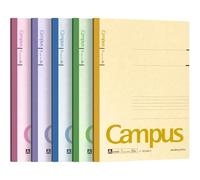 Kokuyo Bloc de notas Campus – Juego de 5, 30 páginas, A-rules 7 mm, Semi-B5, 5 colores – Japón