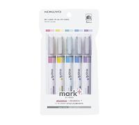 KOKUYO Mark+ - Resaltador de dos colores de tonos similares, paquete de 5 (rosa, azul, verde, morado y amarillo) PM-MT100-5S
