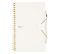 KOKUYO Penott SU-SP137S5-W - Cuaderno A5 con anillas blandas, 5 mm, cuadrado, color blanco