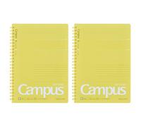 Kokuyo S131BT-YX2SET - Cuaderno de anillas suaves para campus, 50 hojas, A5, amarillo, juego de 2