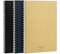Kokuyo SU-SV608A - Cuaderno de anillas suaves en forma de D, regla de 7 mm, 31 líneas, 80 hojas, B5, estilo natural, juego de negro, beige, azul marino, importación de Japón