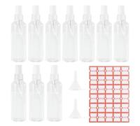 Kolamom 10 botellas pequeñas de 100 ml, atomizador, vacías para viajes, atomizador de perfume con 2 embudos y etiqueta, botellas de plástico transparente para rellenar perfumes