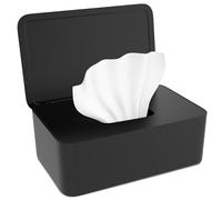 Kolamom Caja Dispensadora de Toallitas, Caja de Toallitas Húmedas de Bebé con Tapa, Cajas para Papel Toallitas Húmedo, Cajas de Pañuelos Húmedos para Hogar, Oficina - Negro
