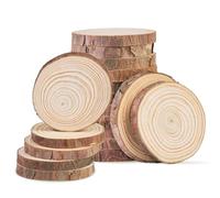 Kolamom Rodajas Círculos, Color de la Madera, 7-10cm, 18