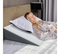 Kolbs - Almohada de cuña extra ancha para cama, súper grande, parte superior de espuma viscoelástica y funda de jacquard, para dormir reflujo ácido ERGE (7.5 pulgadas de altura (31 x 33 x 7.5 ))