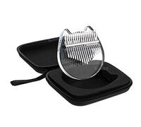 Koldot Kalimba transparente con 17 teclas grabadas con notas, piano de pulgar en forma de gato, piano de dedo sólido, cuerpo transparente, lindo kalimba de acrílico de cristal con martillo de