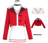 Kolegrial Ayase Momo Disfraz Mujer Cosplay Anime Dandadan Momo Ayase Uniforme Set Chaqueta Vestido Collar y Peluca Pendientes para Carnaval Halloween Fiesta Mascarada DAN DA DAN Traje