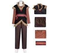 Kolegrial Hombre Kristoff Disfraz Cosplay Reina de Las Nieves Kristoff Set Chaleco Camisa Pantalones Cinturón para Fancy Dress Up Halloween Navidad Carnaval Fiesta Cumpleaños Mascarada Traje