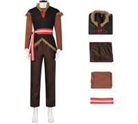 Kolegrial Hombre Kristoff Disfraz Cosplay Reina de Las Nieves Kristoff Set Chaleco Top Pantalones Cinturón para Fancy Dress Up Halloween Navidad Carnaval Fiesta Cumpleaños Mascarada Traje