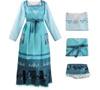 Kolegrial Julia Disfraz Mujer Cosplay Magic Family Madre Julia Vintage Estampado Outfit Blusa y Falda Delantal para Navidad Carnaval Halloween Fiesta Mascarada Fancy Juego de rol Traje