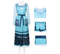 Kolegrial Julia Disfraz Mujer Cosplay Magic Family Madre Julia Vintage Estampado Outfit Top y Falda Delantal para Navidad Carnaval Halloween Fiesta Mascarada Fancy Juego de rol Traje
