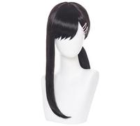 Kolegrial Kobeni Higashiyama Cosplay Peluca Mujer Negro Pony Pelo Liso Peluca Fancy Dress Up Anime Chainsaw Man Higashiyama Kobeni Halloween Carnaval Fiesta Mascarada Disfraz Accesorios Wig