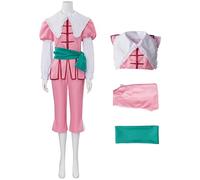 Kolegrial Maria Renard Disfraz Mujer Cosplay Demonio Castillo Cazador de Vampiros Maria Renard Rosa Uniforme Set Top Pantalón Cinturón para Carnaval Halloween Fiesta Mascarada Juegos de rol Traje