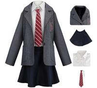 Kolegrial Matilda Disfraz Mujer Cosplay Matilda The Musical Uniforme Escolar Set Chaqueta Camisa Falda Corbata para Carnaval Halloween Fiesta Mascarada Teatro Performance Fancy Traje