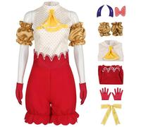 Kolegrial MEM cho Disfraz Mujer Cosplay Anime Oshi no KO 2 Idol Performances Uniforme Set Top Shorts con Tocado Lazo Guantes Mangas para Carnaval Halloween Fiesta Mascarada Fancy Juego de rol Traje