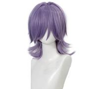 Kolegrial Mystery Cosplay Peluca Hombre Violeta Largo de hombros Pelucas Fancy Dress Up Carnaval Halloween Fiesta Mascarada Demonio Cazador Saja Boys Mystery Disfraz Accesorios Anime Wig