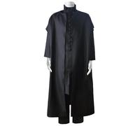 Kolegrial Niños Snape Disfraz Cosplay Mago Severus Snape Negro Uniforme Set Túnica y Forro para Adulto Carnaval Halloween Fiesta Cumpleaños Mascarada Teatro Performance Traje