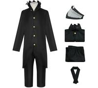 Kolegrial Okarun Disfraz con Máscara Hombre Cosplay Anime Dandadan Takakura Ken Transformación Uniforme Set Top Pantalones y Peluca para Carnaval Halloween Fiesta Mascarada DAN DA DAN Traje, Negro