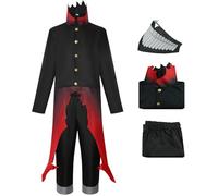 Kolegrial Okarun Disfraz con Máscara Hombre Cosplay Anime Dandadan Takakura Ken Transformación Uniforme Set Top Pantalones y Peluca para Carnaval Halloween Fiesta Mascarada DAN DA DAN Traje