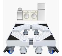 KOLENSA Soporte para lavadora para frigorífico, universal, ajustable y móvil, soporte telescópico para elevación de frenos para aparatos pesados como lavadoras, refrige y secadoras