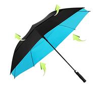KOLER Paraguas de golf de 62 pulgadas, paraguas grande de doble ventilación con toldo automático abierto, resistente al viento y a la lluvia y al sol, golf paraguas para hombres y mujeres, negro/azul
