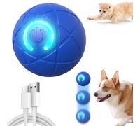 KOLGEIKJ Juguetes interactivos para perros, bola vibratoria para perros con luz LED flash, juguete interactivo para mascotas, bola rodante automática, bola inteligente de movimiento automático para