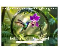 Kolibri in der Glaskugel (Tischkalender 2026 DIN A5 quer), CALVENDO Monatskalender: Ein Hauch von Magie - der Kolibri, eingefangen im perfekten Moment.