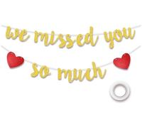 Koliphy Decoracion Welcome, Guirnalda de We Missed You so Much, Fiesta de Welcome Home Guirnalda para Regreso Familiar, De Vuelta a la Escuela, Fiestas Familiares(Oro)