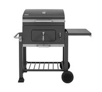 Koll Living Barbacoa de carbón vegetal Lyv, carro con tapa, termómetro y bandeja de carbón ajustable en altura para un control óptimo del calor, bandeja lateral y ruedas